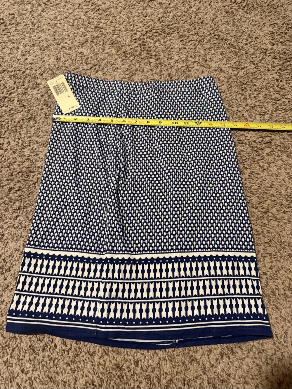 Navy and White  Classic Pencil Skirt-Max Studio, Size S